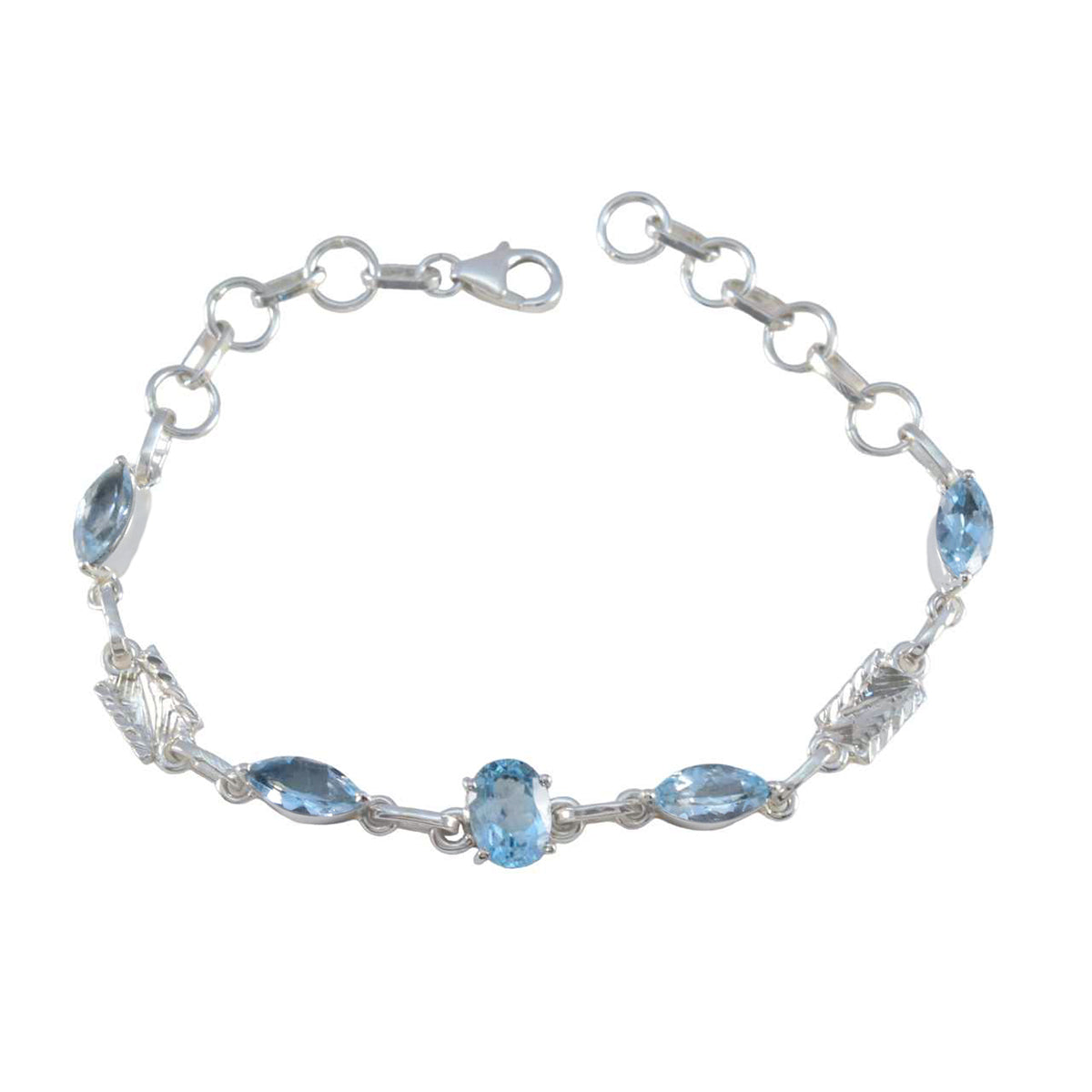 Elena Go-to Whisper-thin Blue Links Bracelet Blue Topaz Blue