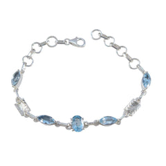 Elena Go-to Whisper-thin Blue Links Bracelet Blue Topaz Blue