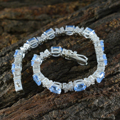 Eliza Office Minimal Blue Tennis Bracelet