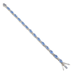 Eliza Office Minimal Blue Tennis Bracelet Blue Topaz Blue