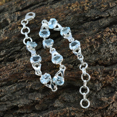 Bella gift for girlfriend Slim Blue Links Bracelet