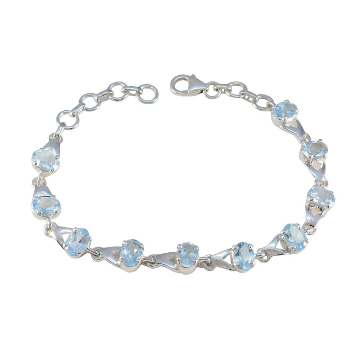 Bella gift for girlfriend Slim Blue Links Bracelet Blue Topaz Blue