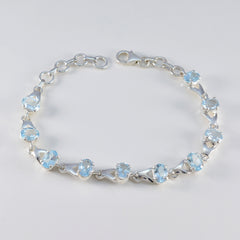 Bella gift for girlfriend Slim Blue Links Bracelet