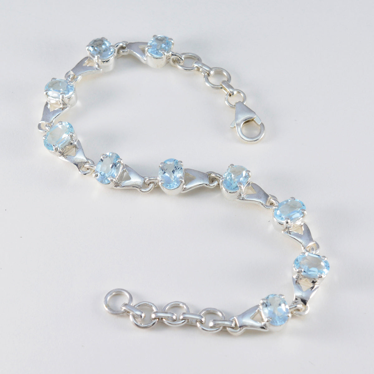 Bella gift for girlfriend Slim Blue Links Bracelet