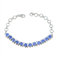 Freya Diwali Minimal Blue Tennis Bracelet Blue Chalcedony Blue