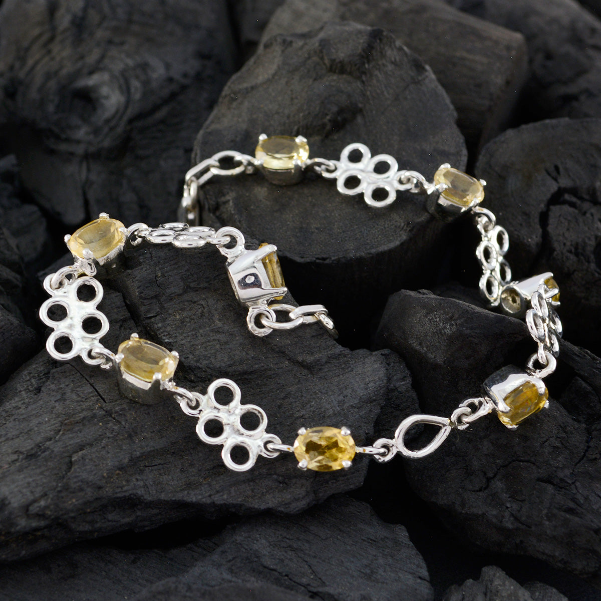 Agnes Gala Featherlight Yellow Links Bracelet