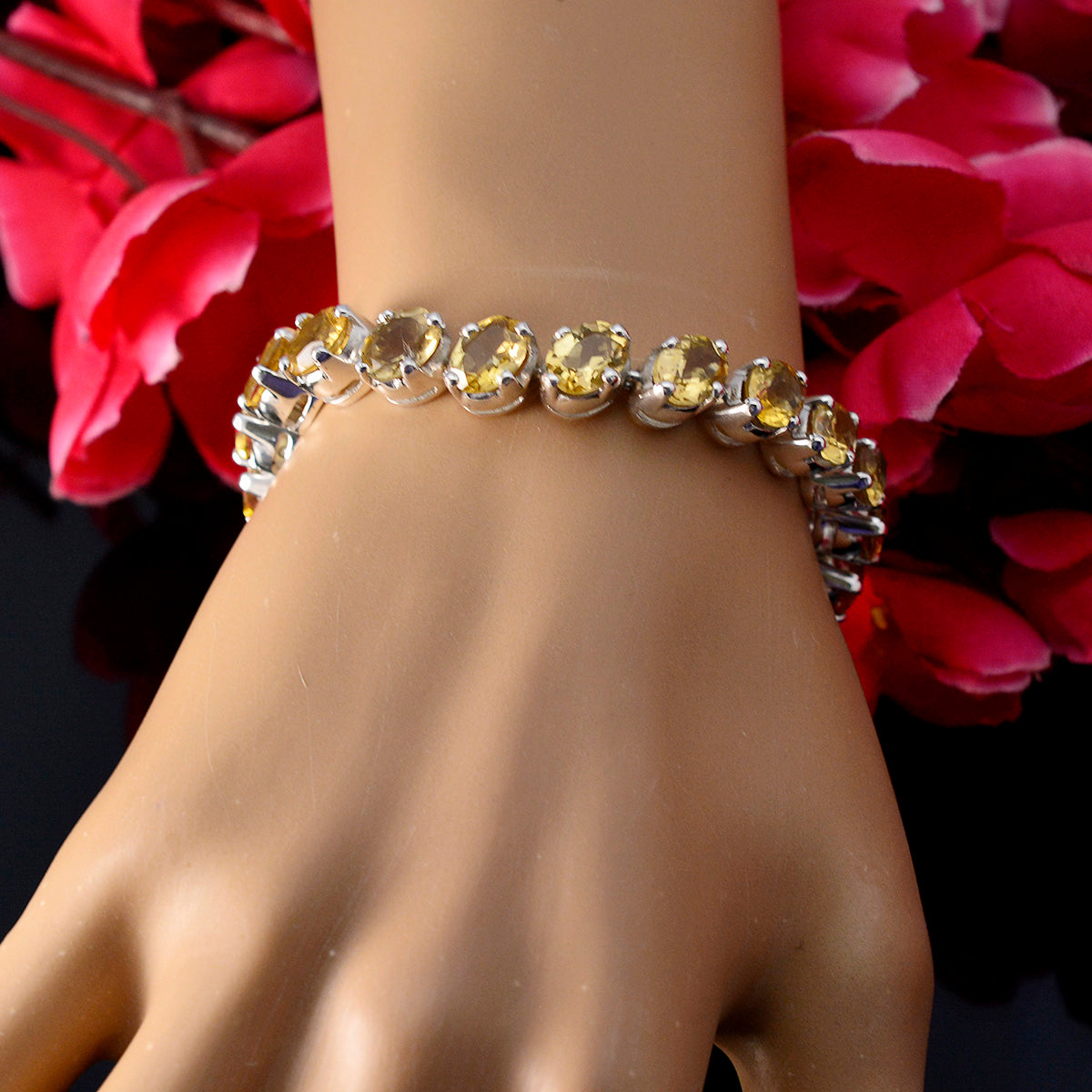 Autumn Showstopper Minimal Yellow Tennis Bracelet