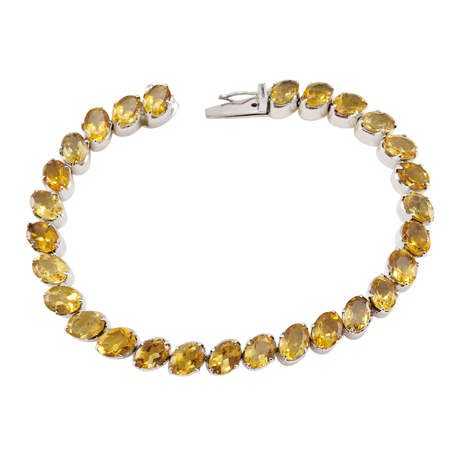 Autumn Showstopper Minimal Yellow Tennis Bracelet Citrine Yellow