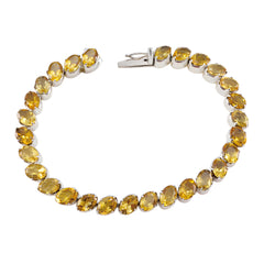 Autumn Showstopper Minimal Yellow Tennis Bracelet Citrine Yellow
