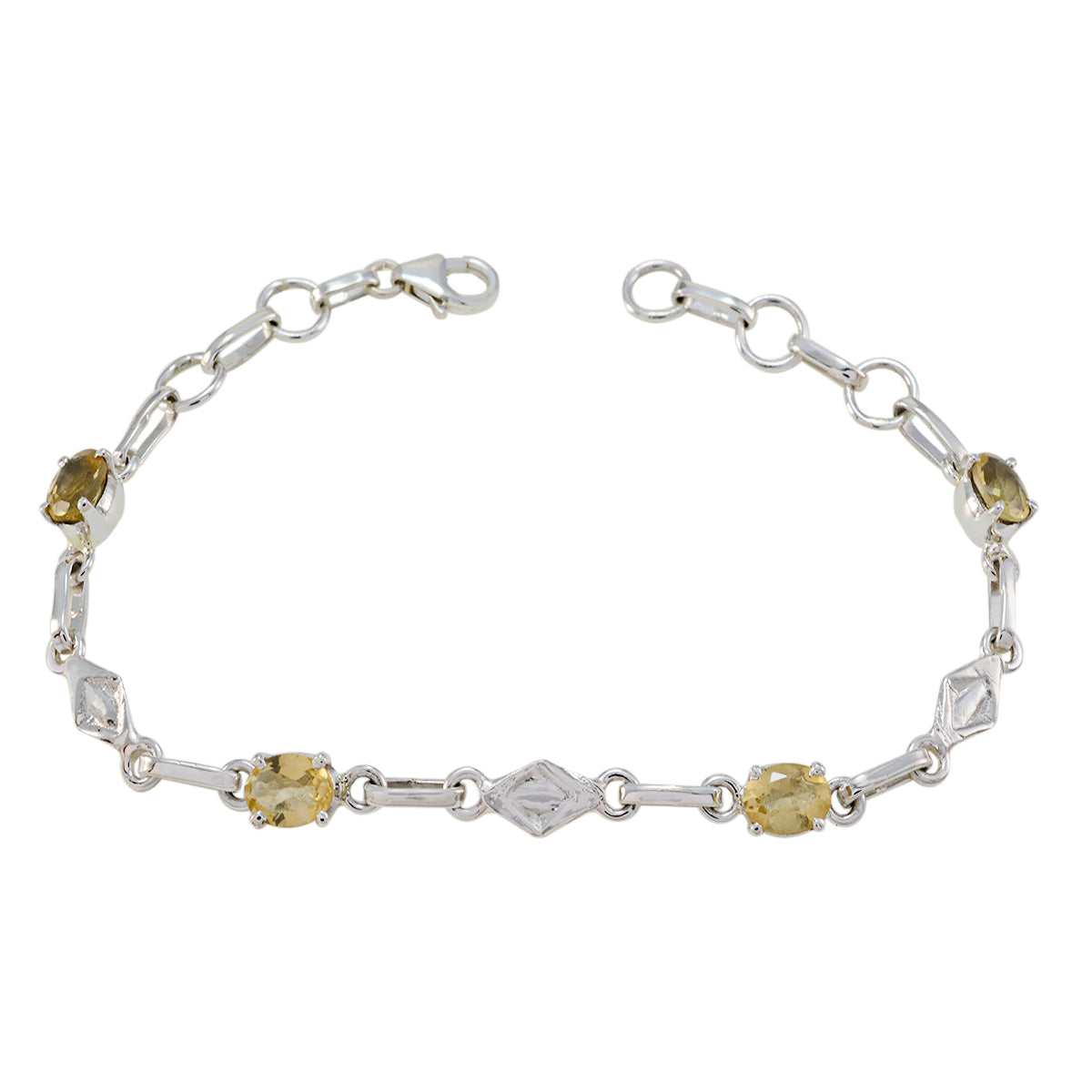Charlotte Bridal Delicate Yellow Links Bracelet Citrine Yellow