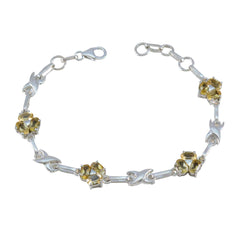 Camilla Gift for Wife Mid-weight Yellow Links Bracelet Citrine Yellow