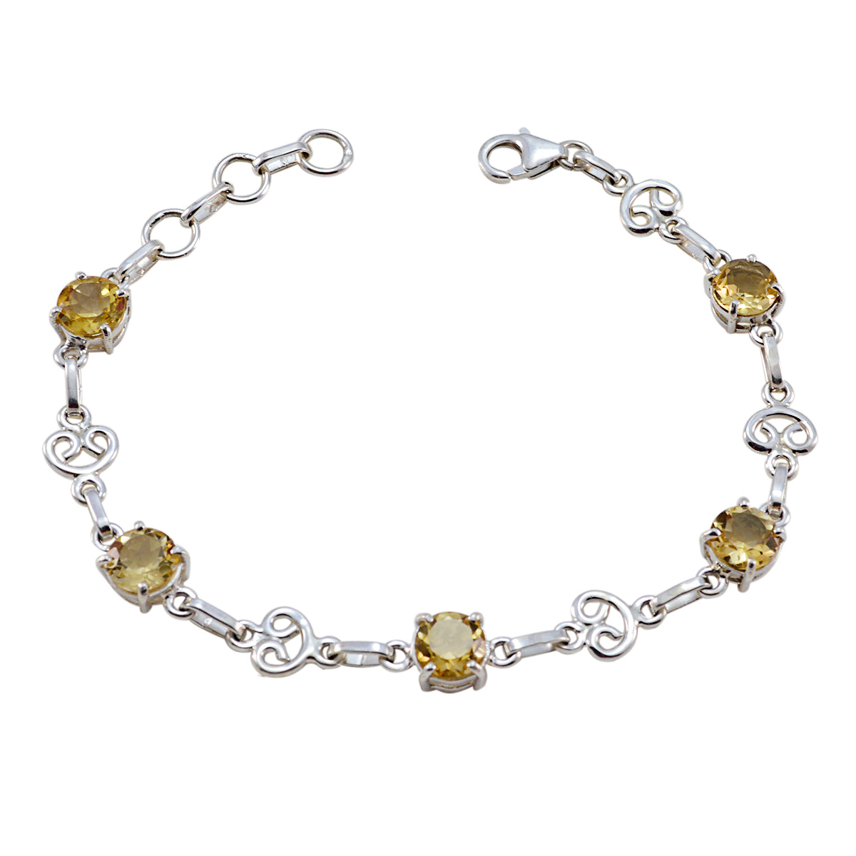 Hannah Gift for Her Dainty Yellow Links Bracelet Citrine Yellow