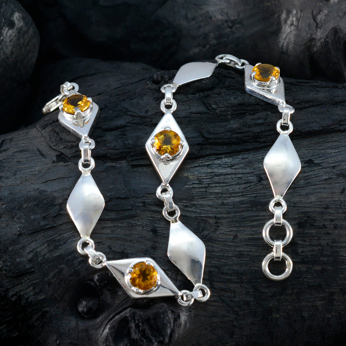 Hannah Raksha Bandhan Slim Yellow Links Bracelet