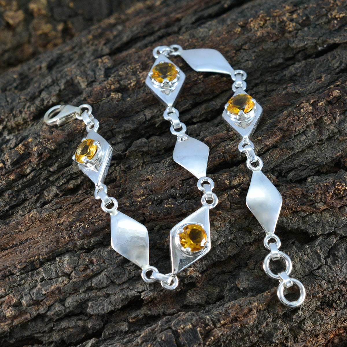 Hannah Raksha Bandhan Slim Yellow Links Bracelet