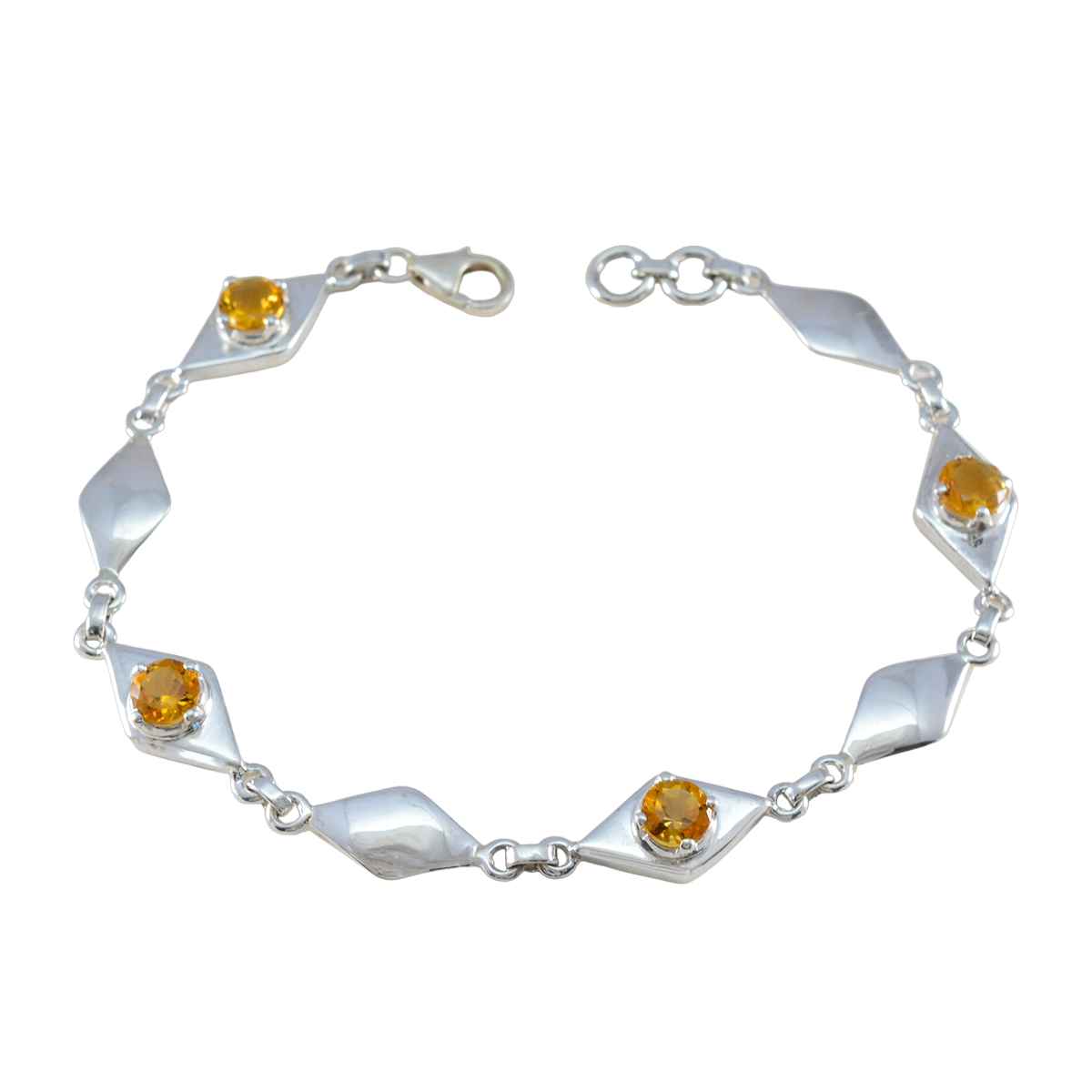 Hannah Raksha Bandhan Slim Yellow Links Bracelet Citrine Yellow