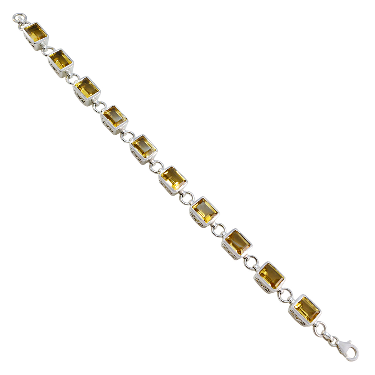 Layla Sparkle Mid-weight Yellow Links Bracelet Citrine Yellow