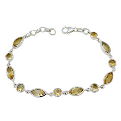 Lily Baby Shower Dainty Yellow Links Bracelet Citrine Yellow