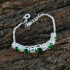 Isabel Womens Day Whisper-thin Green Tennis Bracelet