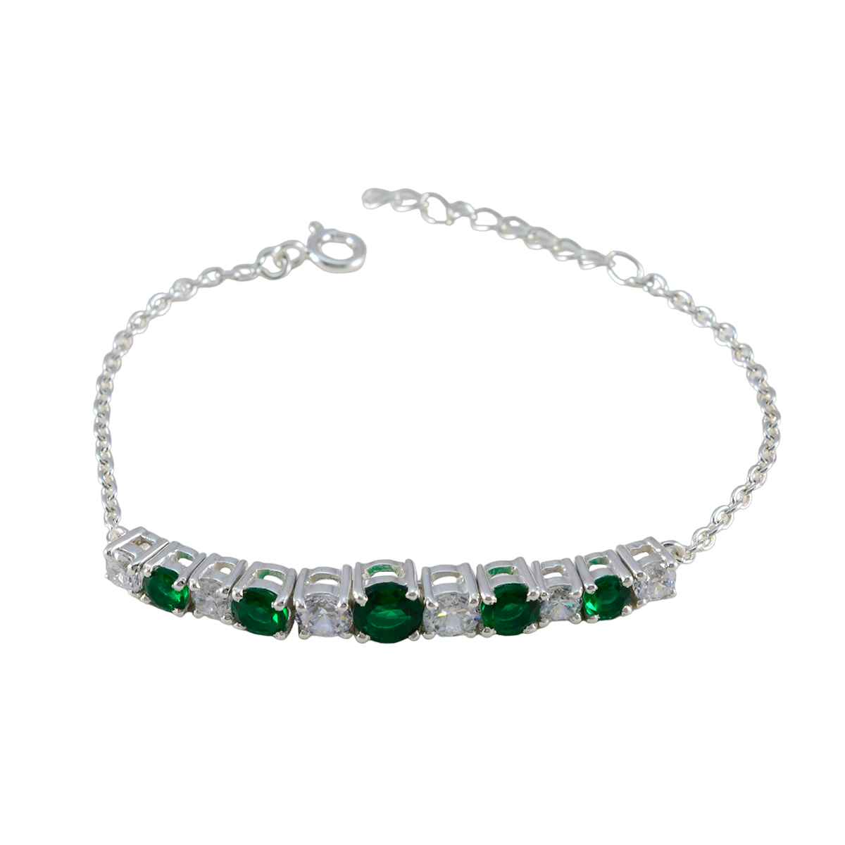 Isabel Womens Day Whisper-thin Green Tennis Bracelet Emerald CZ Green