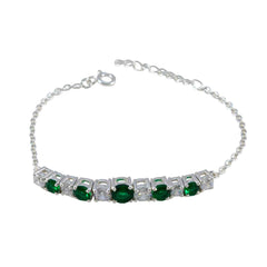 Isabel Womens Day Whisper-thin Green Tennis Bracelet Emerald CZ Green
