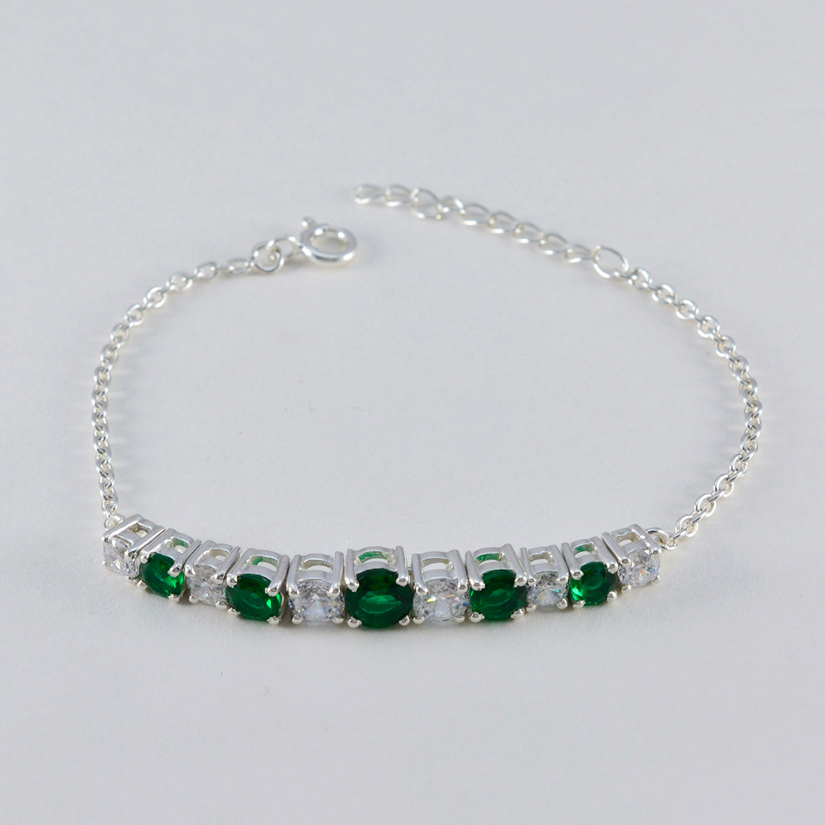 Isabel Womens Day Whisper-thin Green Tennis Bracelet