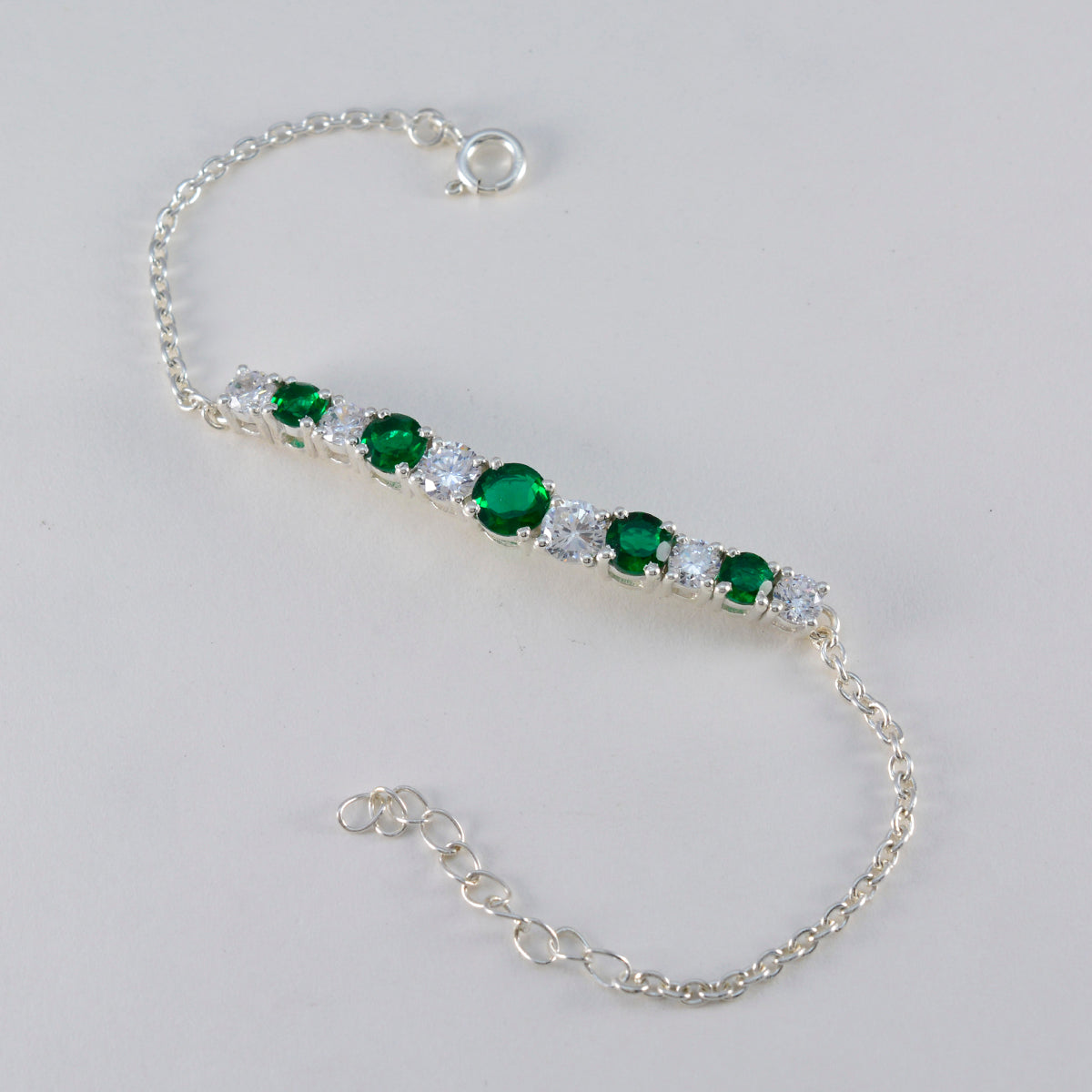 Isabel Womens Day Whisper-thin Green Tennis Bracelet