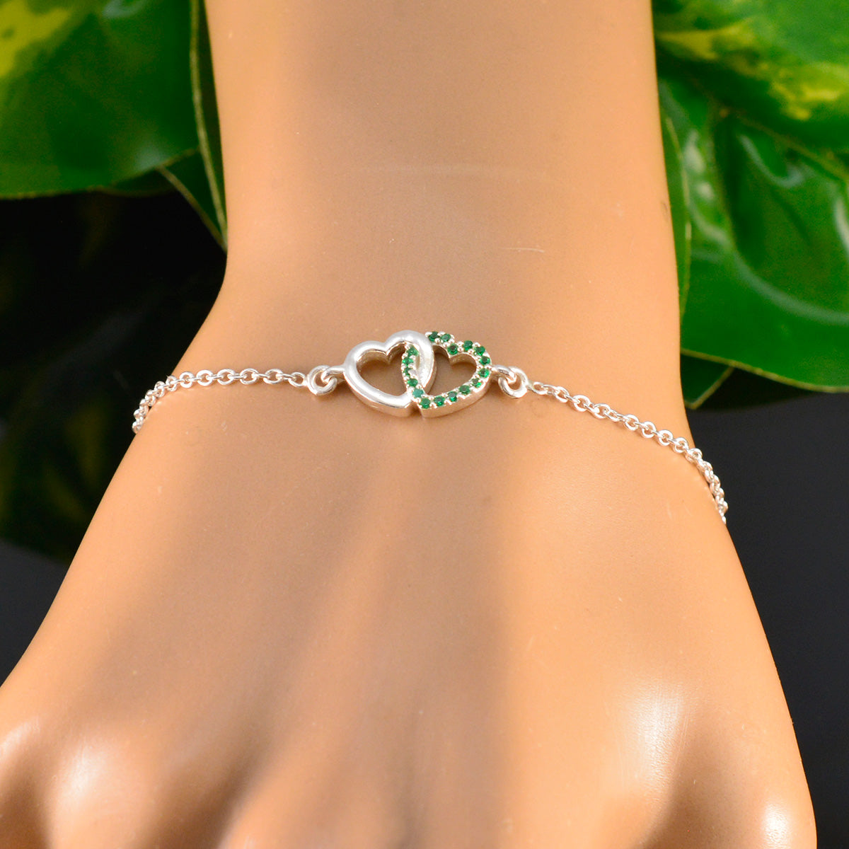Giulia Workwear Minimalist Green Chain Bracelet