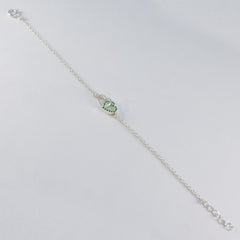 Giulia Workwear Minimalist Green Chain Bracelet
