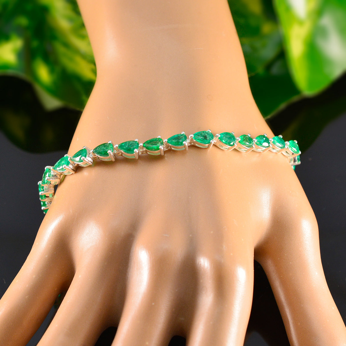 Sofia Diwali Tiny Green Tennis Bracelet