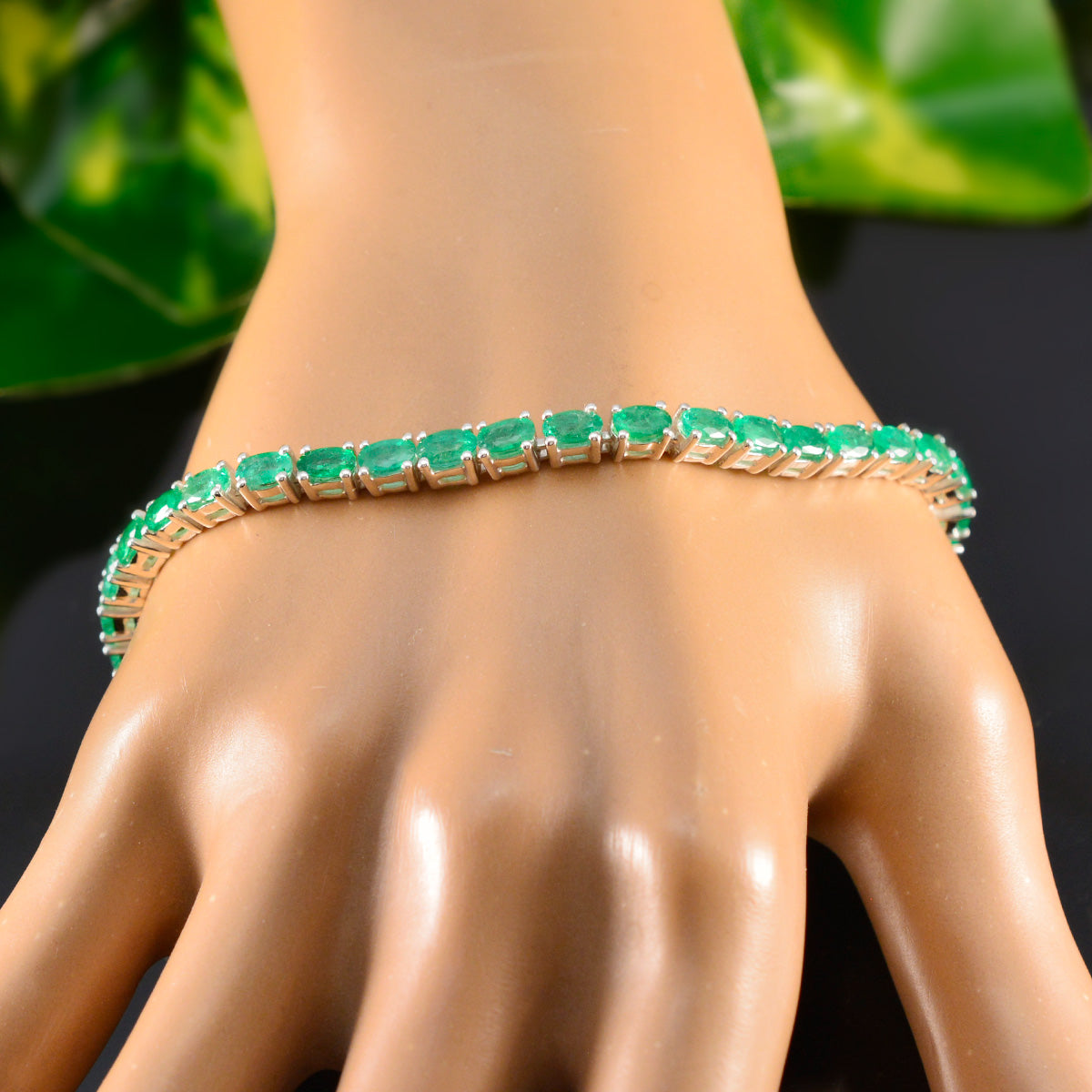 Ella Rashi Tiny Green Tennis Bracelet