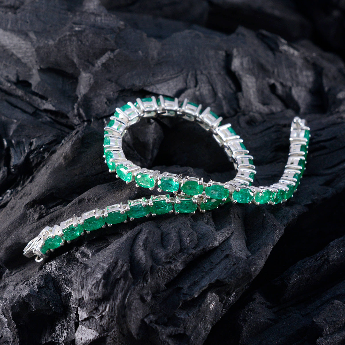 Ella Rashi Tiny Green Tennis Bracelet