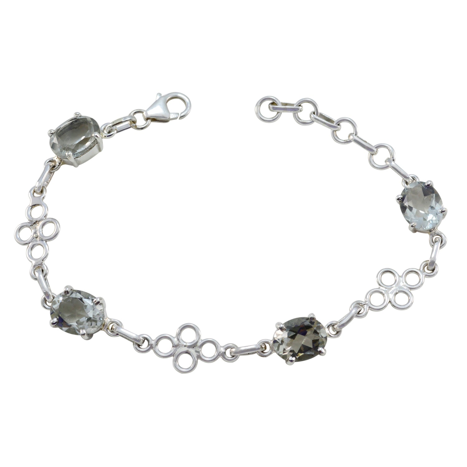 Aisha Fashion Dainty Light Green Links Bracelet Green Amethyst Green