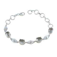 Hanna Rashi Slim Light Green Links Bracelet Green Amethyst Green