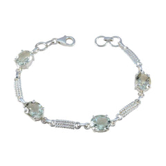 Eva Festive Slim Light Green Links Bracelet Green Amethyst Green