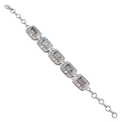 Laura Couture Mid-weight Light Green Links Bracelet Green Amethyst Green