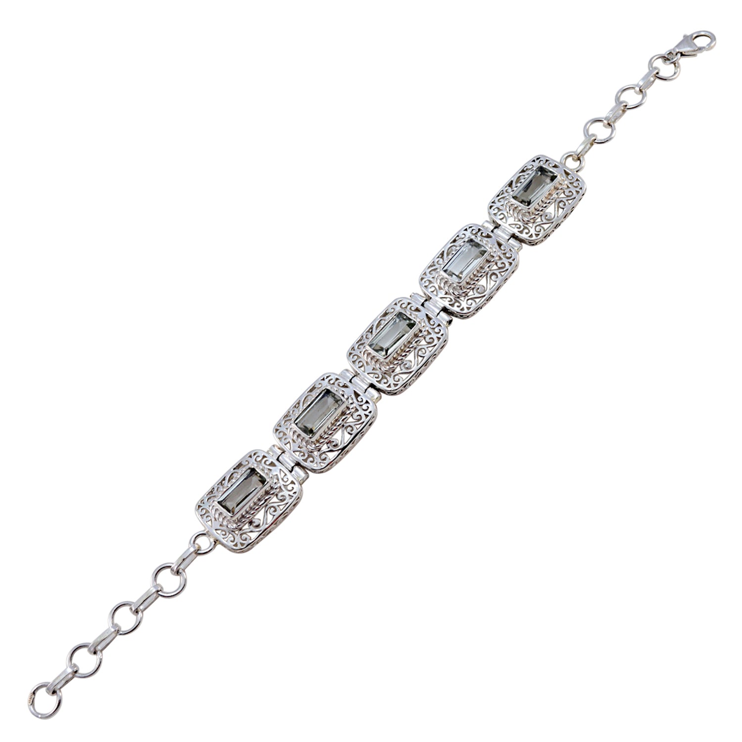 Laura Couture Mid-weight Light Green Links Bracelet