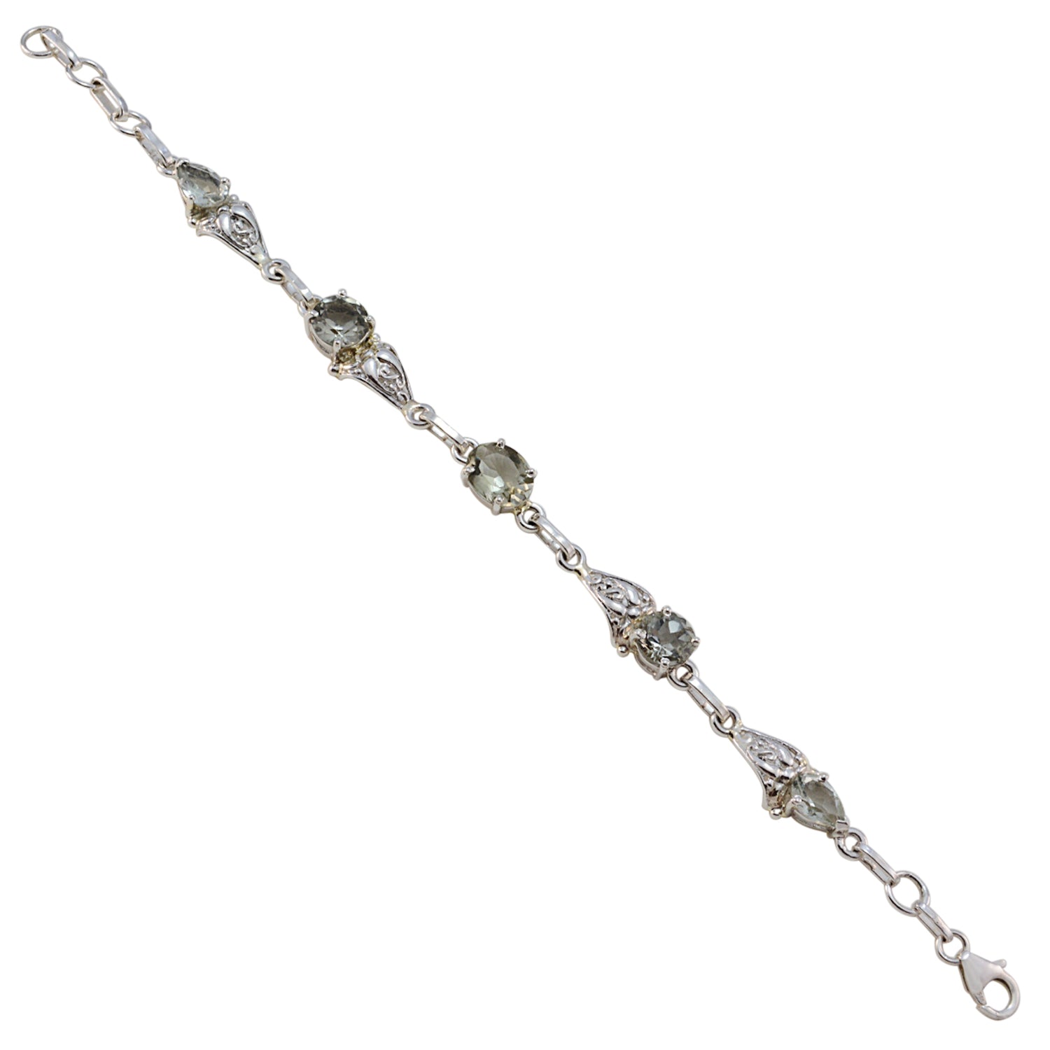 Luna Raksha Bandhan Featherlight Light Green Links Bracelet Green Amethyst Green