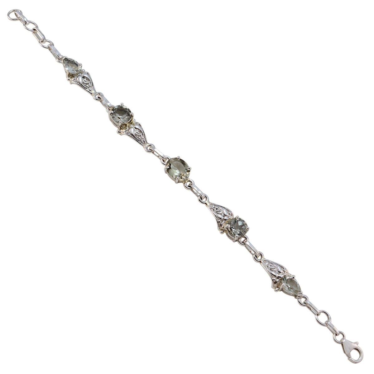 Luna Raksha Bandhan Featherlight Light Green Links Bracelet Green Amethyst Green