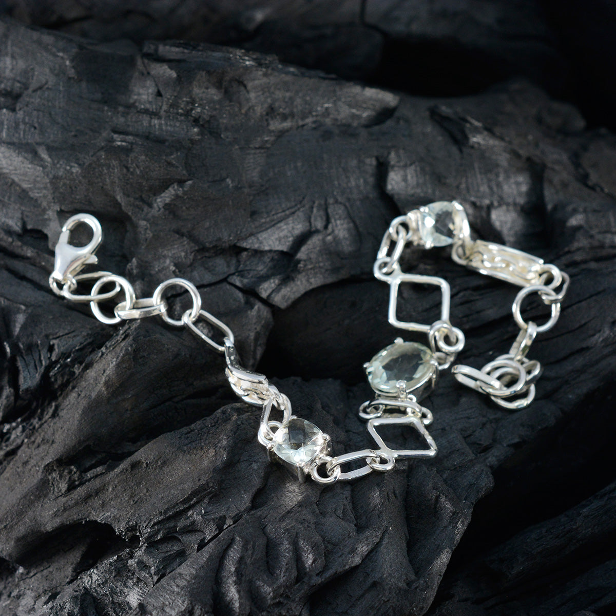 Harper Anniversary Dainty Light Green Links Bracelet