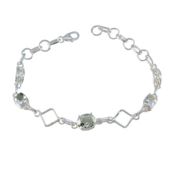Harper Anniversary Dainty Light Green Links Bracelet Green Amethyst Green