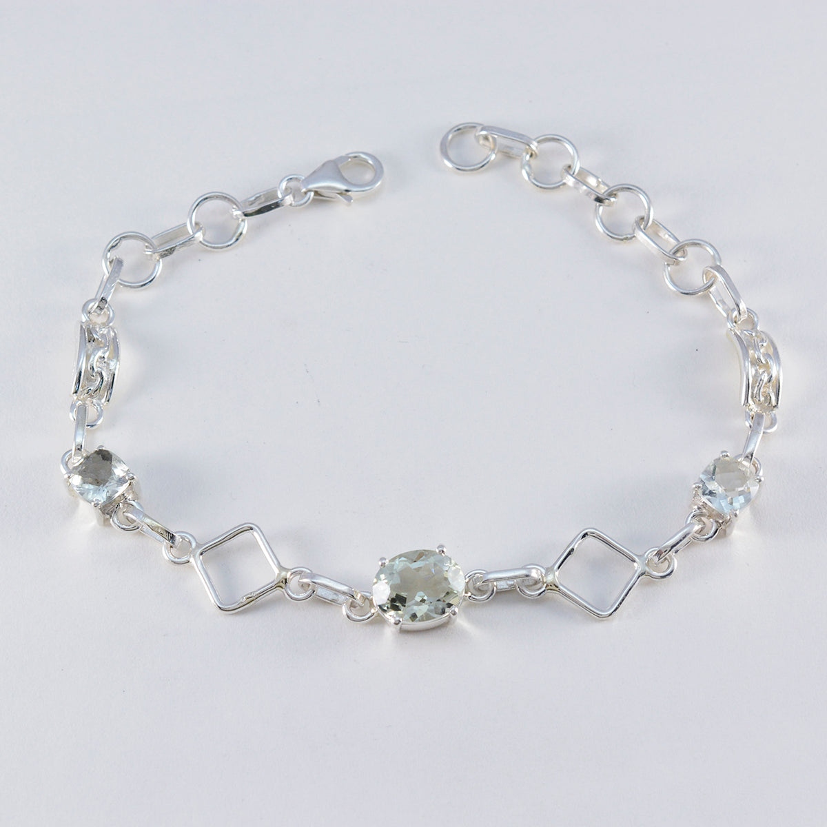 Harper Anniversary Dainty Light Green Links Bracelet