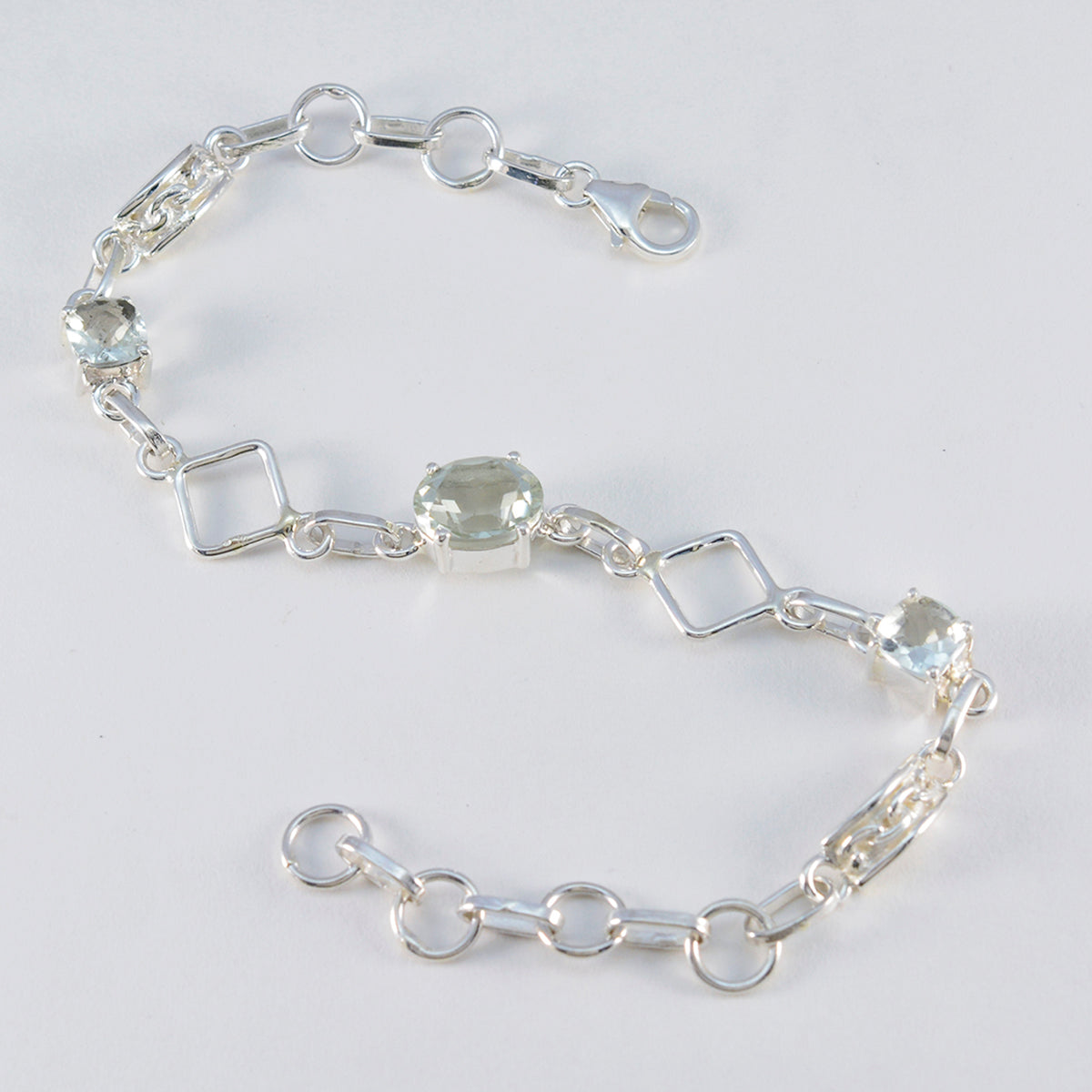Harper Anniversary Dainty Light Green Links Bracelet
