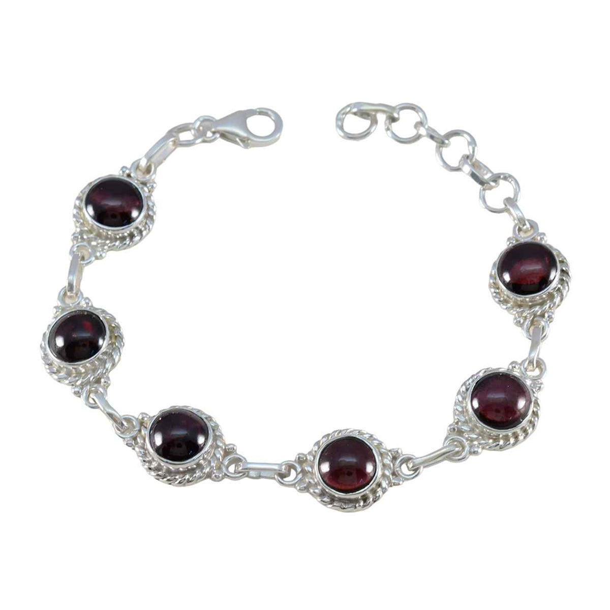 Hazel Birthday Tiny Red Links Bracelet Garnet Red