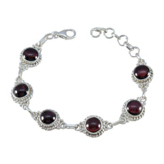 Hazel Birthday Tiny Red Links Bracelet Garnet Red
