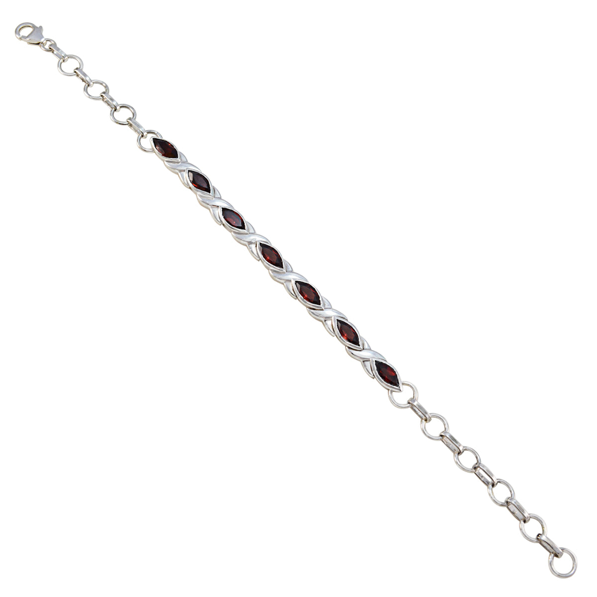 Sarah Gala Slim Red Tennis Bracelet Garnet Red