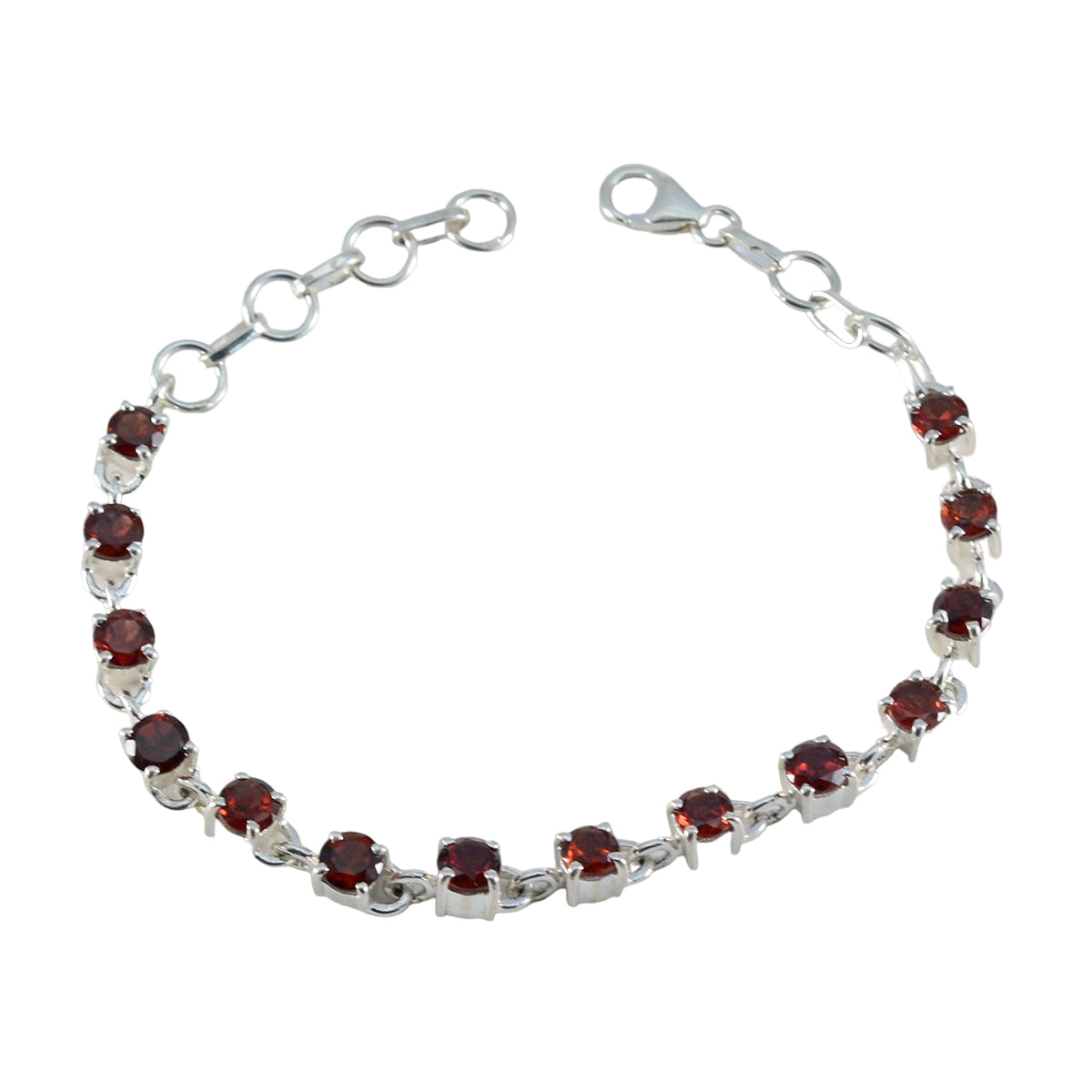 Inès Festive Minimal Red Links Bracelet Garnet Red