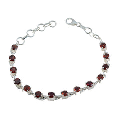 Inès Festive Minimal Red Links Bracelet Garnet Red
