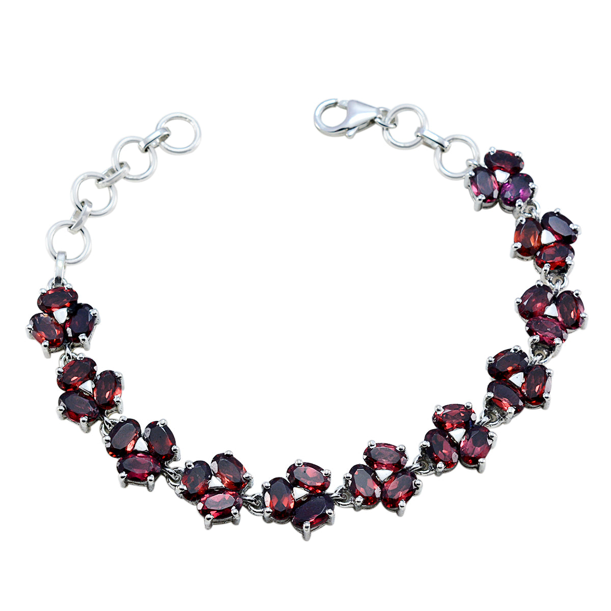 Genesis Comfort Fit Classic Red Links Bracelet Garnet Red