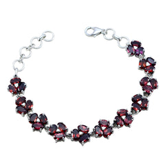 Genesis Comfort Fit Classic Red Links Bracelet Garnet Red