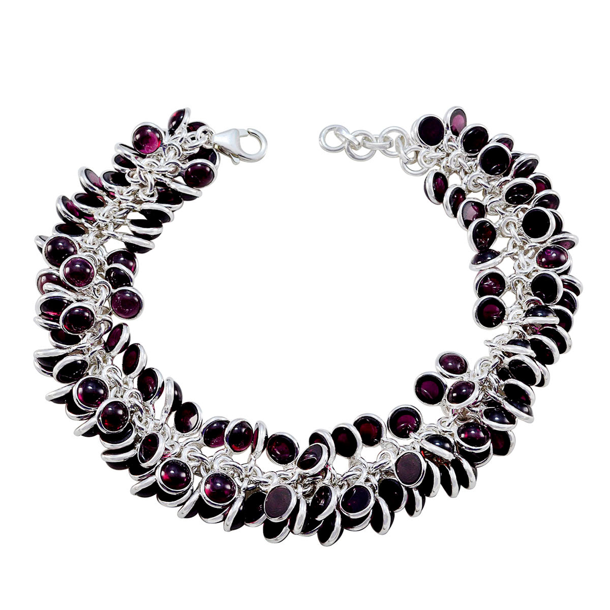 Katarina Glamour Edgy Red Links Bracelet Garnet Red
